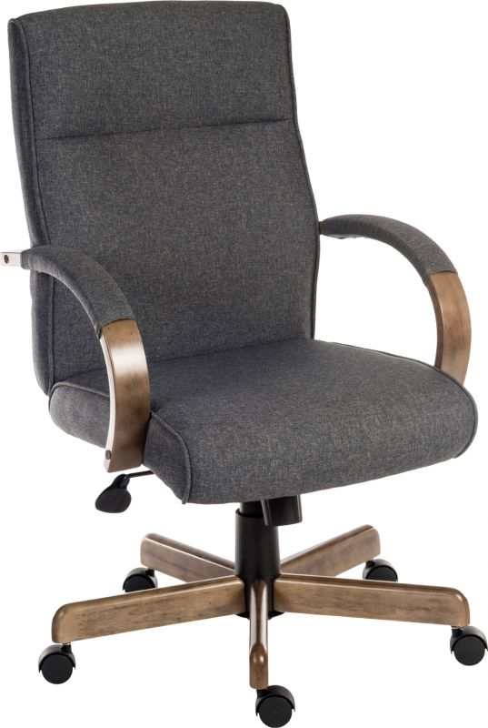 Providers Of Grey Fabric Office Chair with Wood Arms - GRAYSON Near Me