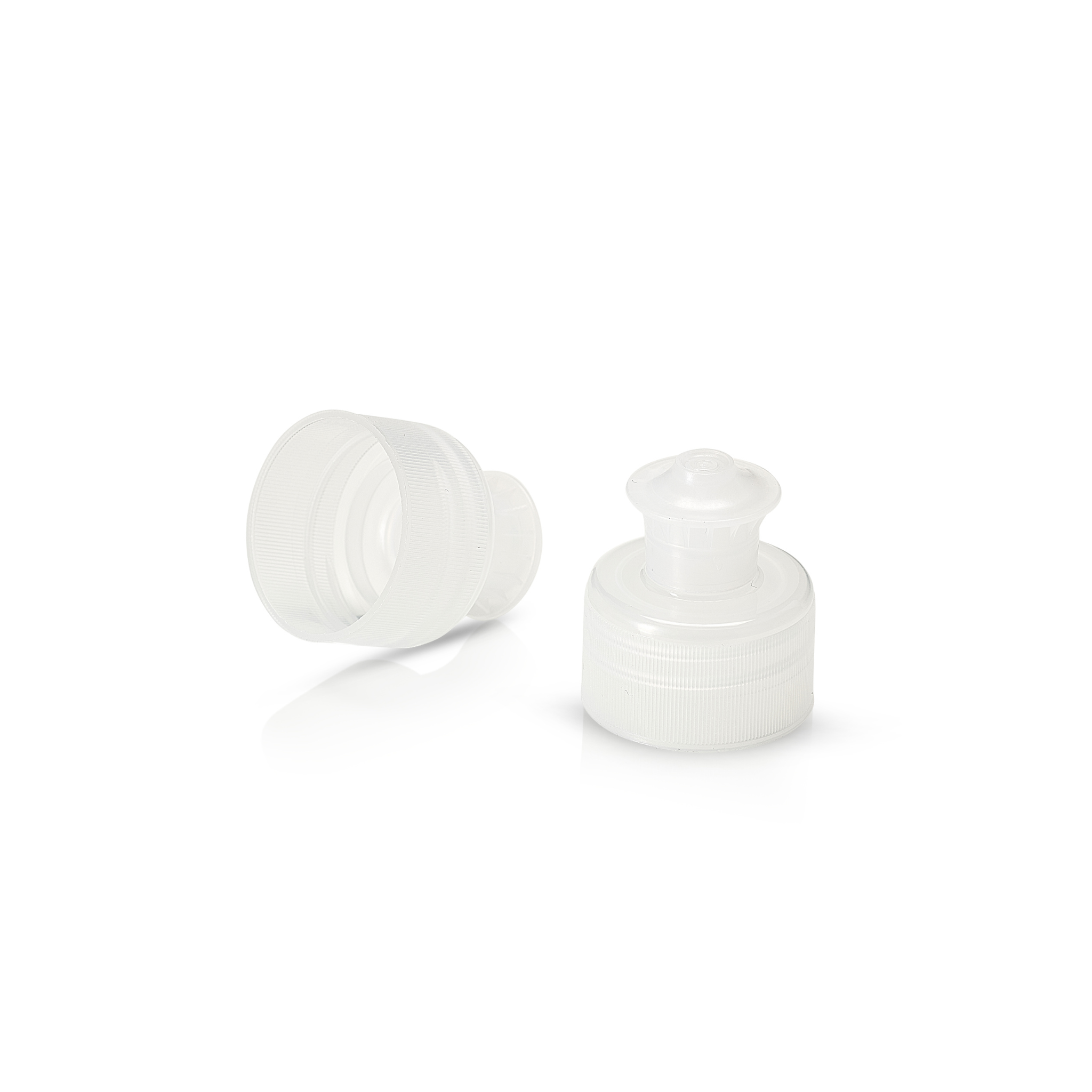 Supplier Of 28/410 Natural Push Pull Cap - Fine Ribbed