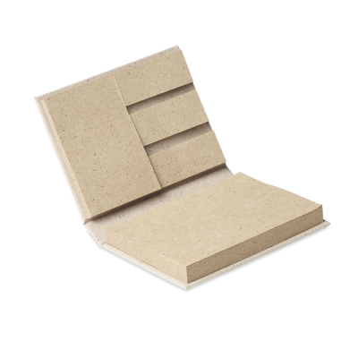 RECYCLED & GRASS STICKY MEMO PAD in Brown.