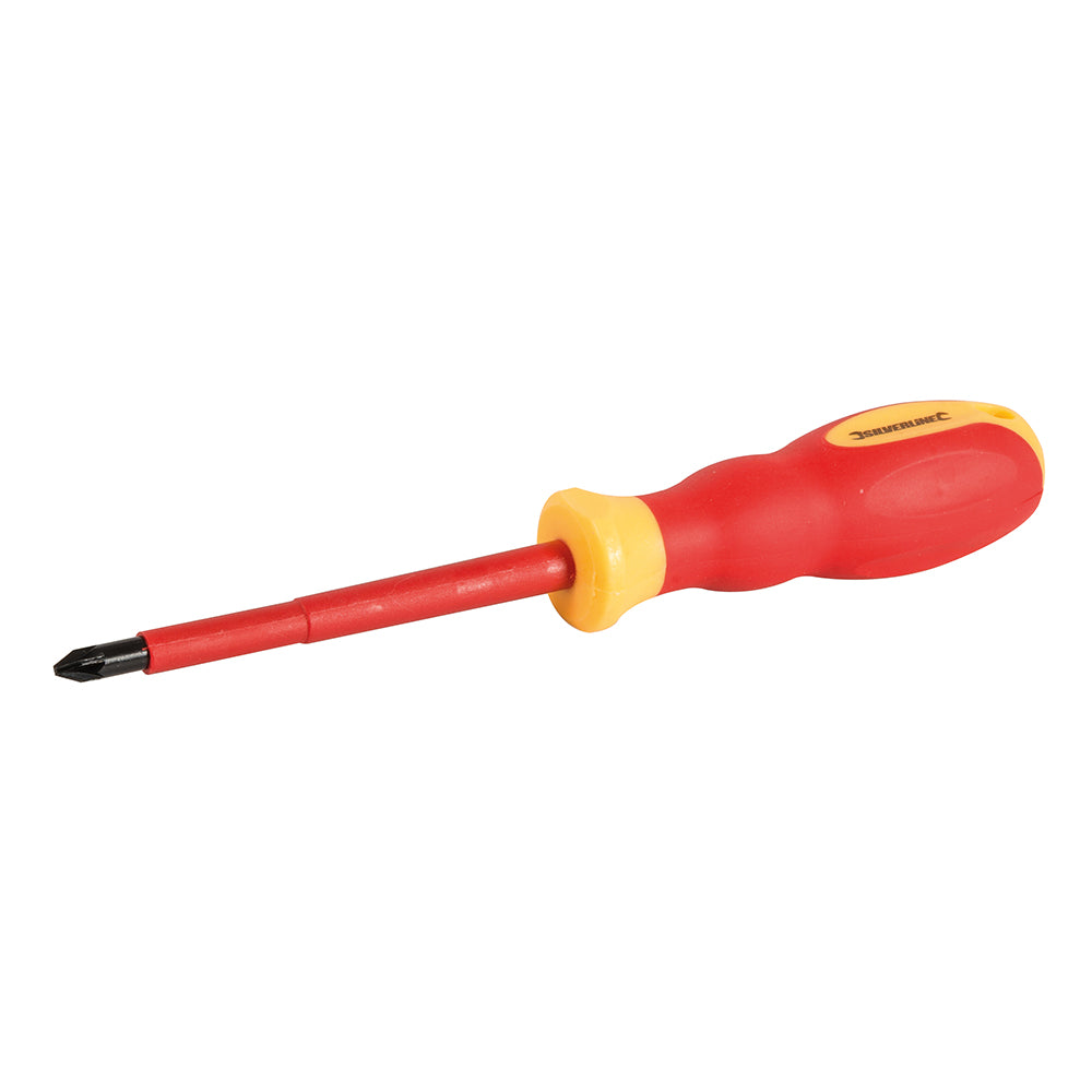 Silverline 511076 VDE Soft-Grip Electricians Screwdriver Pozidriv PZ2 x 100mm