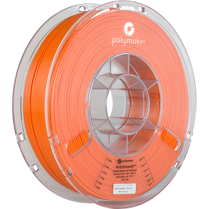 PolySmooth Orange 2.85mm 750gms 3D Printing Filament