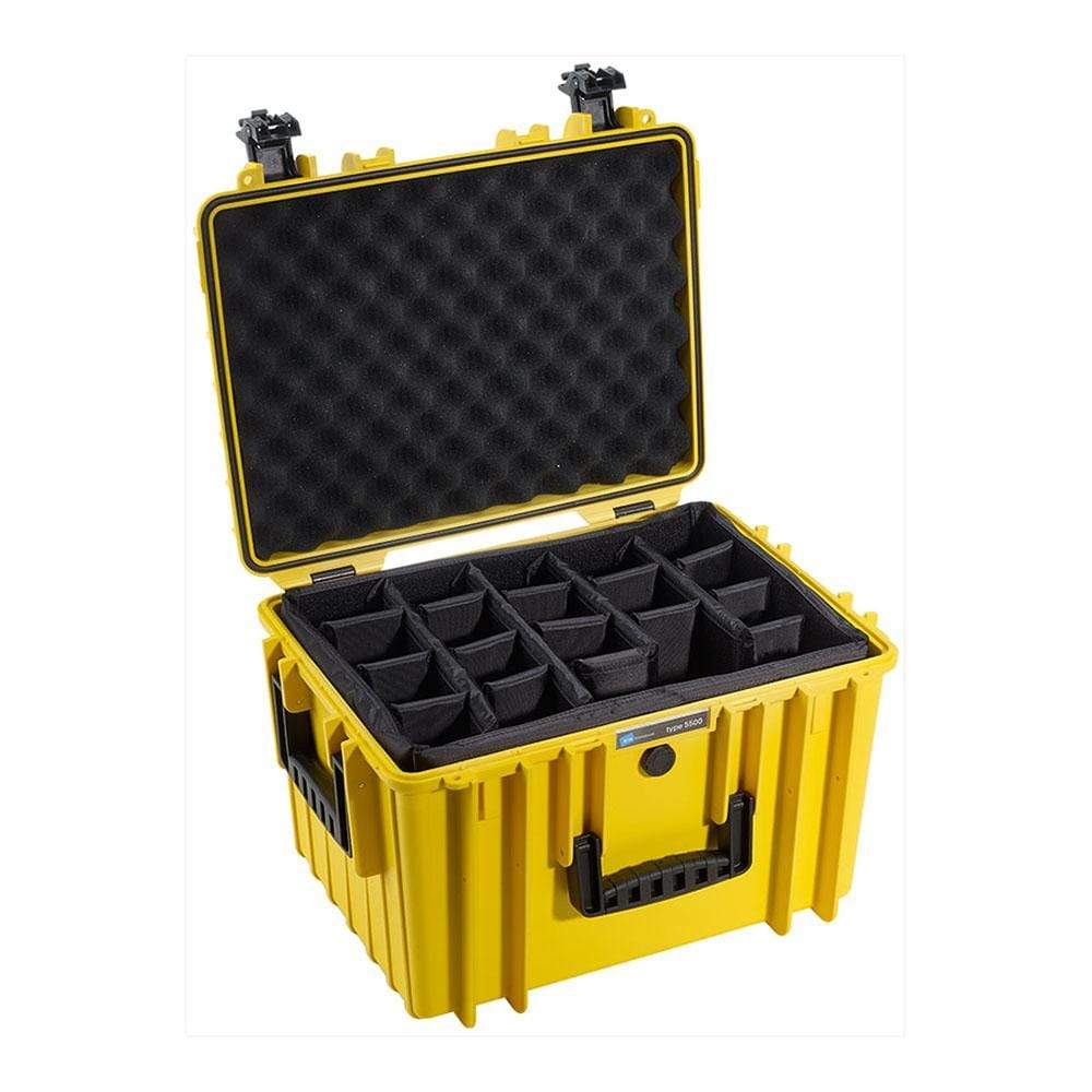 B&W Type 5500 Rugged Outdoor.Case - Yellow / Padded Dividers