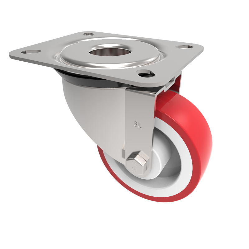 Polyurethane Nylon Plate Swivel Castor 80mm 150kg Load