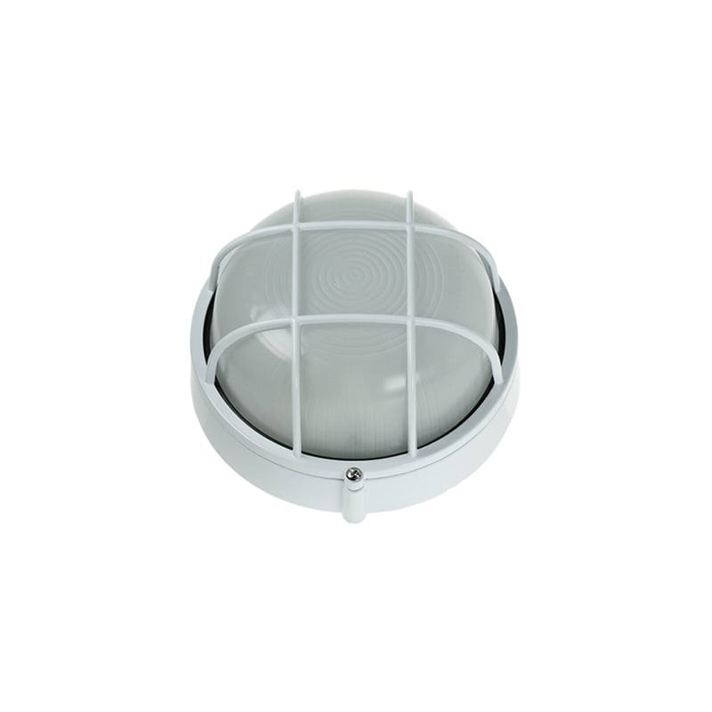 Ovia E27 Round Bulkhead With Guard White