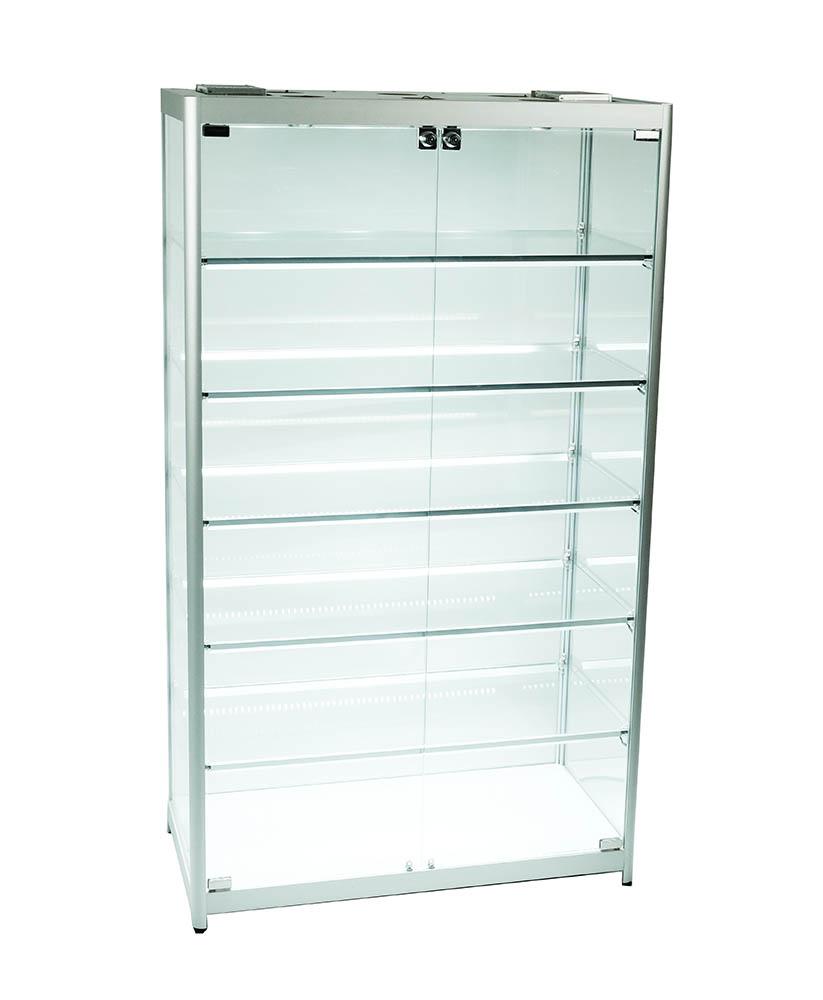 Glass Cabinet 800X400X1400mm 5 Shelves Led Strip Lighting Code 99932
