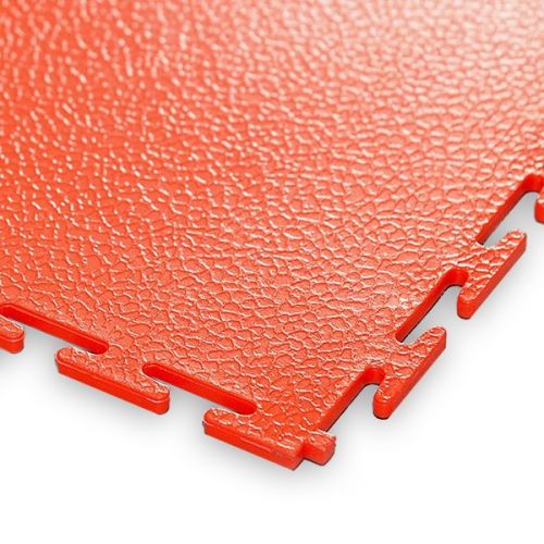 Garage Floor Tiles, 7mm Thick PVC - Smooth Texture-Red