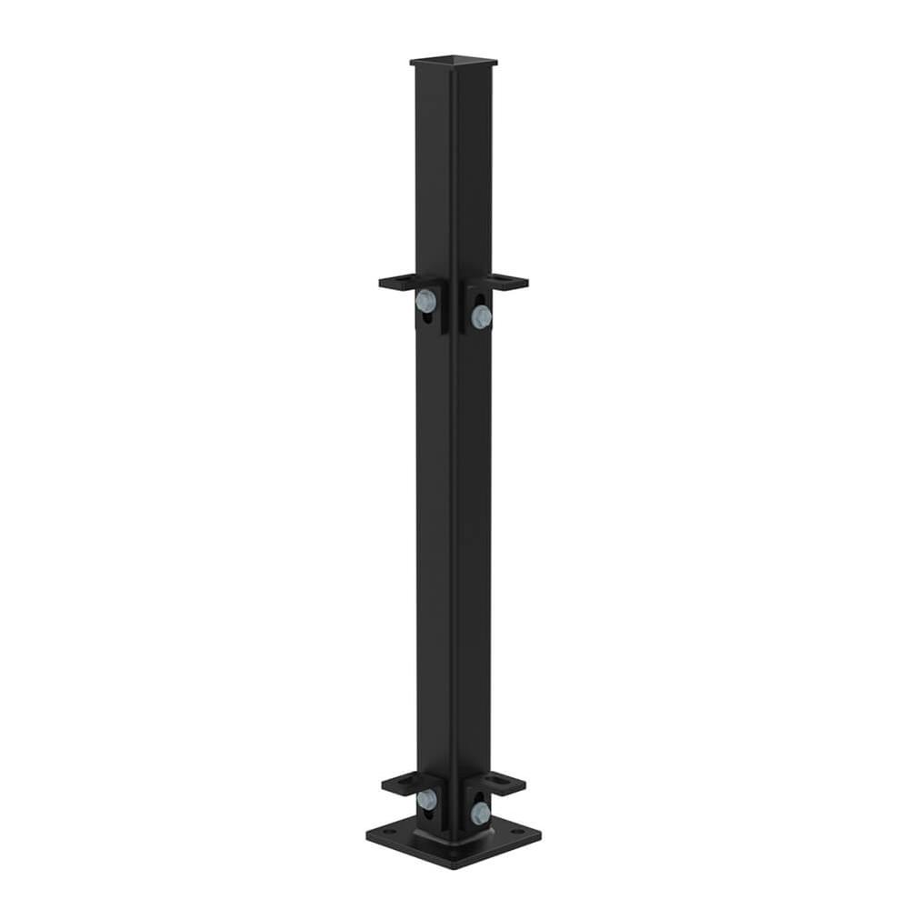 540mm High Bolt Down Corner Post -Black - Includes Cleats + Fittings