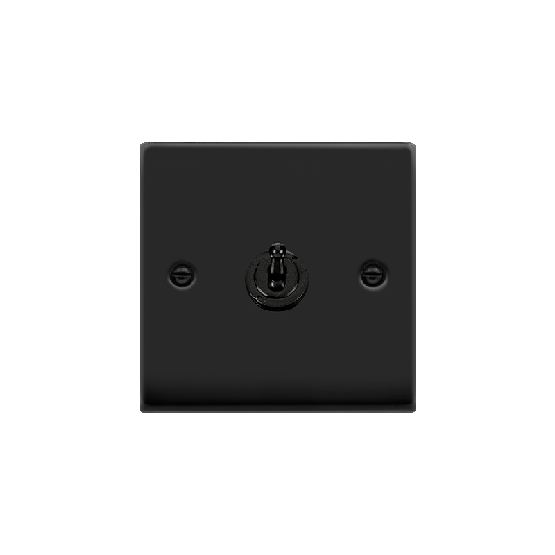 Click Deco 1 Gang 2 Way 10AX Toggle Switch Matt Black