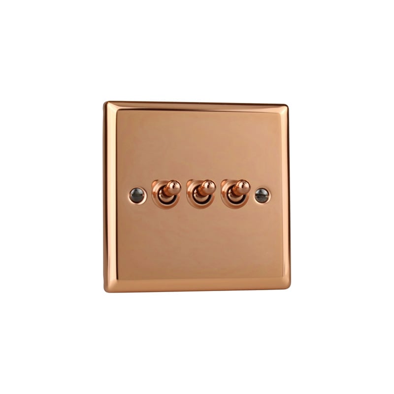 Varilight Urban 3G 10A Toggle Polished Copper / Insert Copper (Standard Plate)