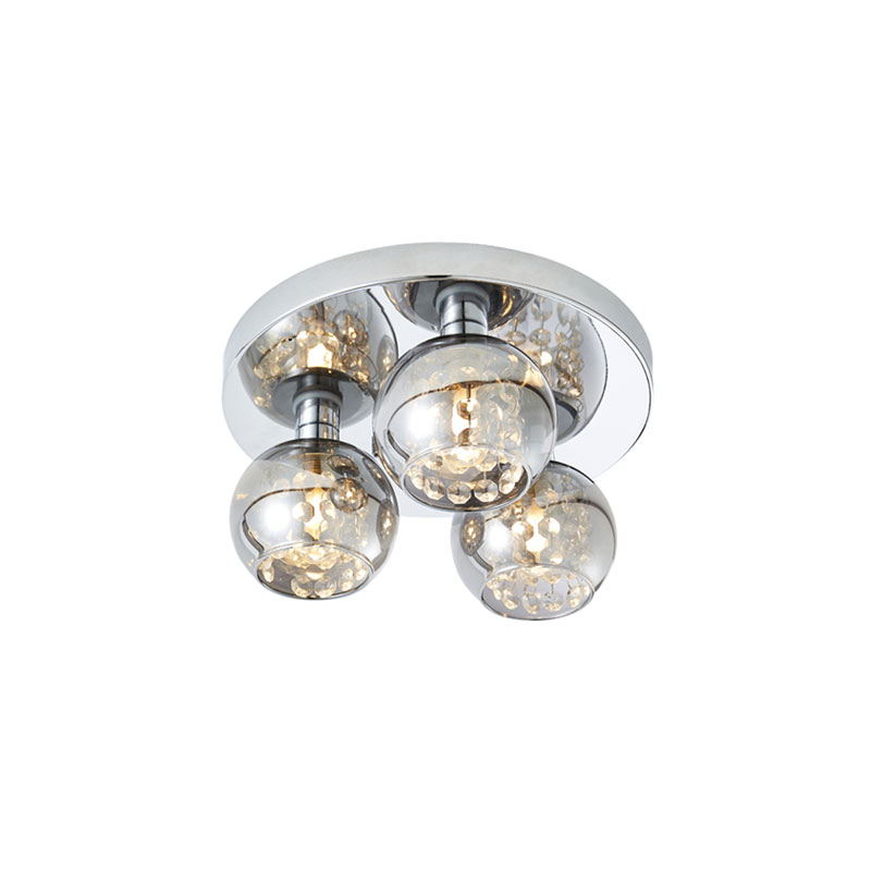 Forum Megara Cloche Bathroom Flush 3xG9 Chrome/Smoke