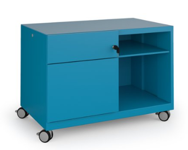 Bisley Steel Caddy Left Hand Storage Unit 800mm - Blue