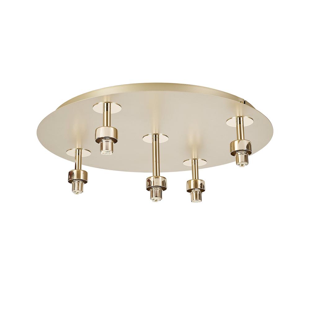 Luxuria Apex 45cm French Gold Round 5 Light G9 Universal Flush Light