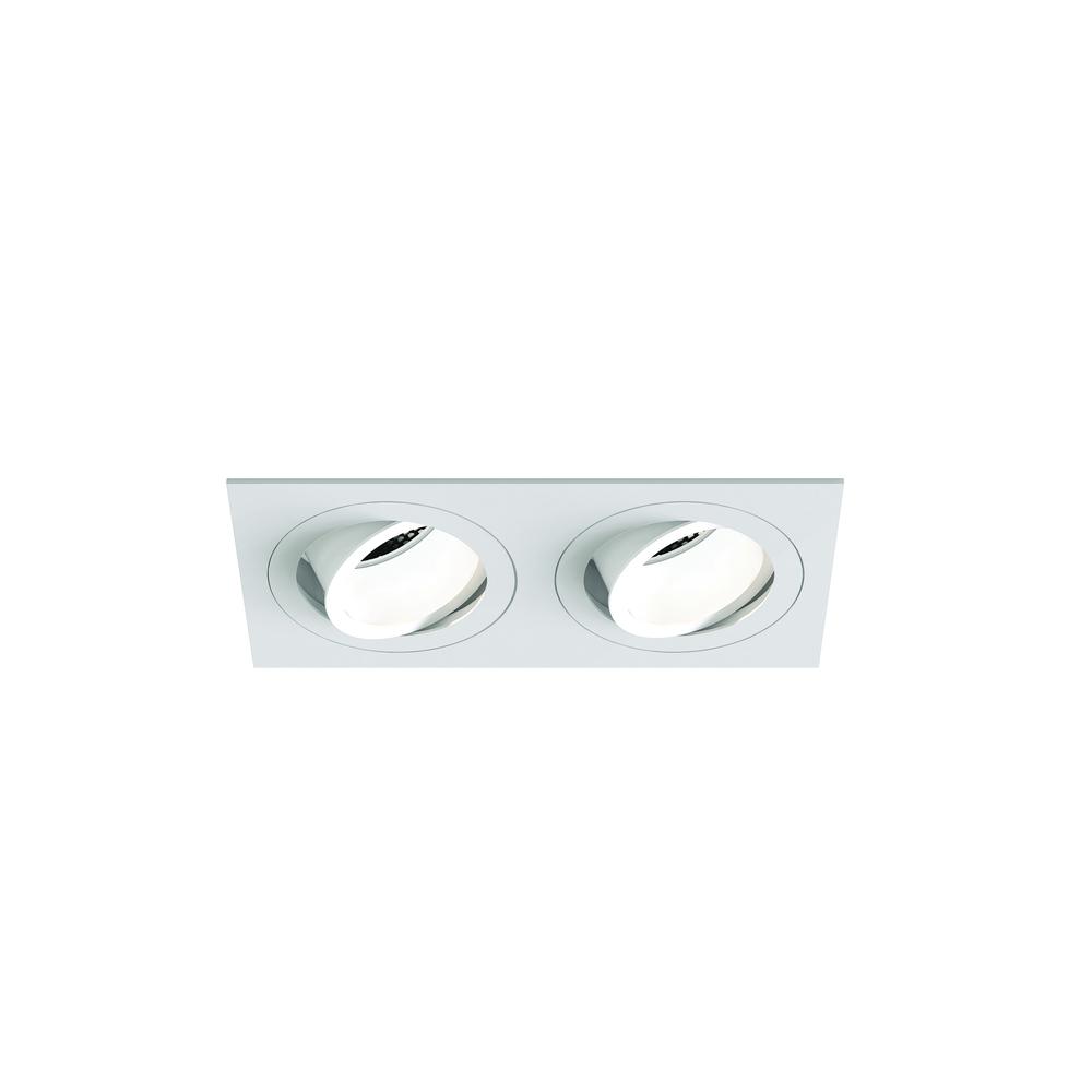 Astro Pinhole Square Twin Adjustable Matt White GU10 Downlight