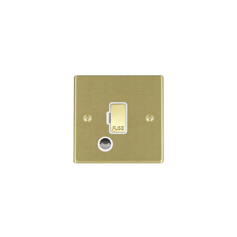 Hamilton Hartland 1 Gang 13A Fuse +  Satin Brass/White Insert