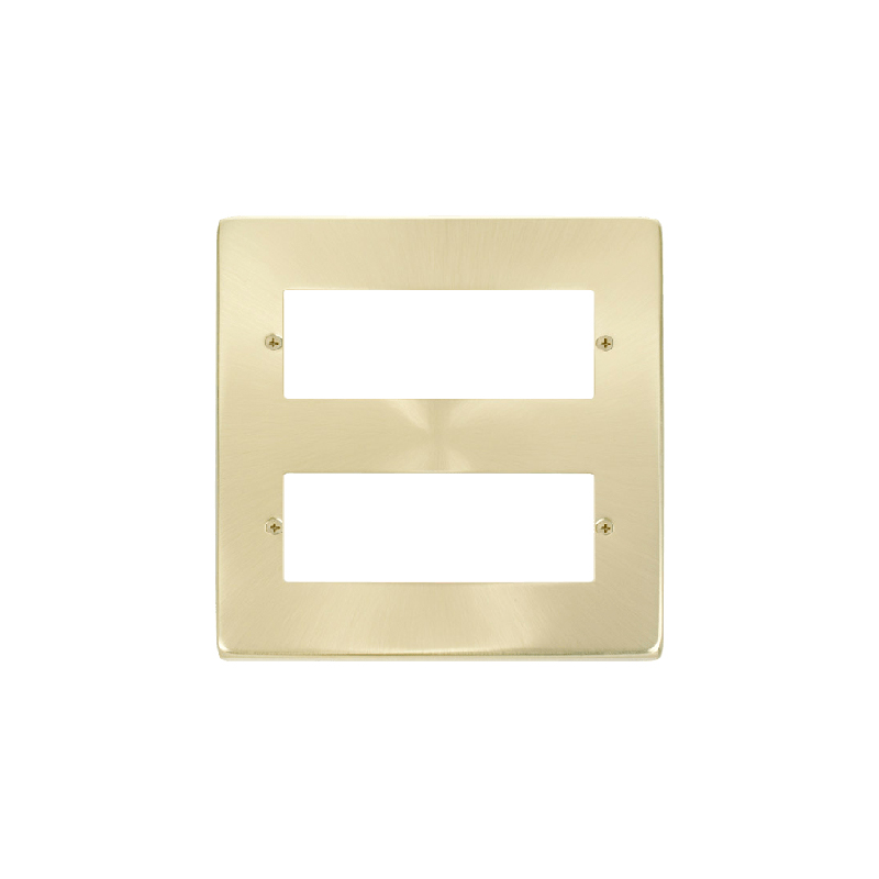 Click Deco 2 Tier MiniGrid 12 Apertures Unfurnished Plate Satin Brass