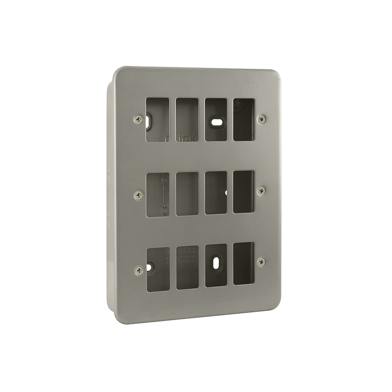 Click GridPro Metal Clad 12 Gang Frontplate with Back Box