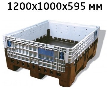 1000x600x540 Attached Lidded Big Box - Grey For Logistic Industry