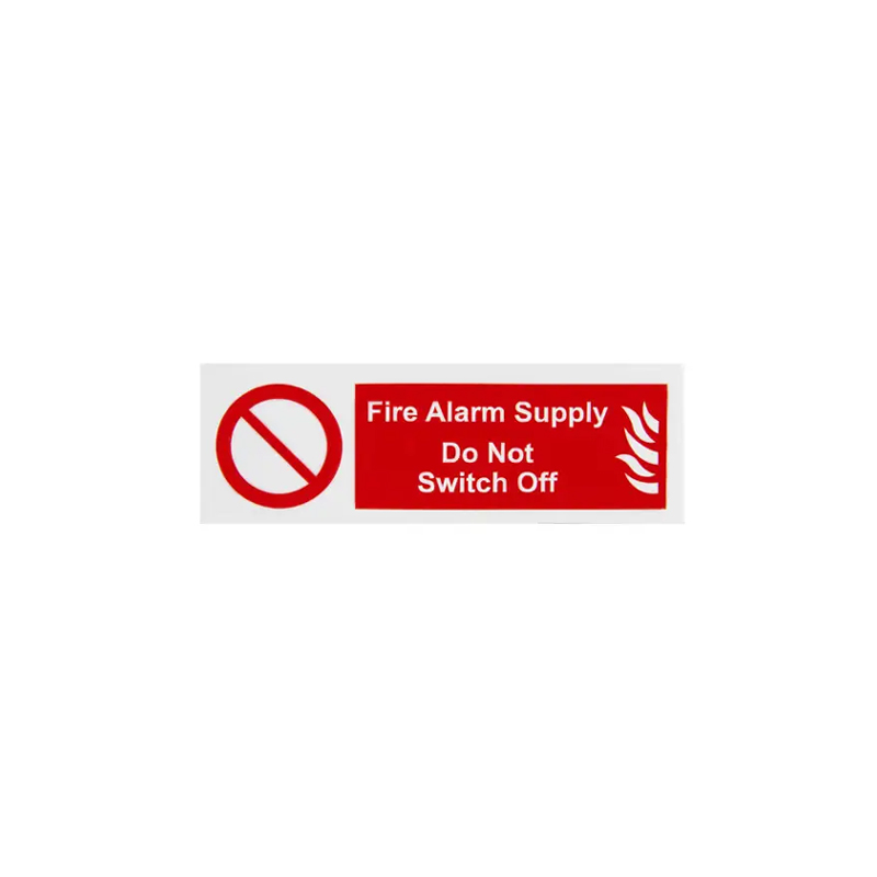 Industrial Signs Fire Alarm Do Not Switch Off Label 75mm x 25mm (Pack of 10)