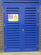 RAL-Coloured Acoustic Louvre Doors With Emergency Release