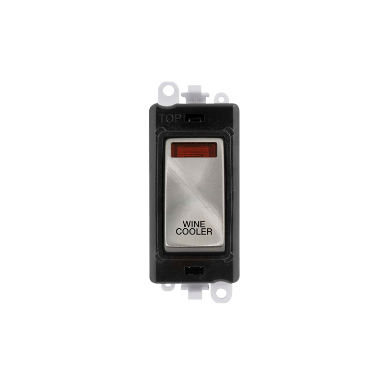 Click GridPro 20AX Satin Chrome DP Switch Module with Neon Wine Cooler Insert Black