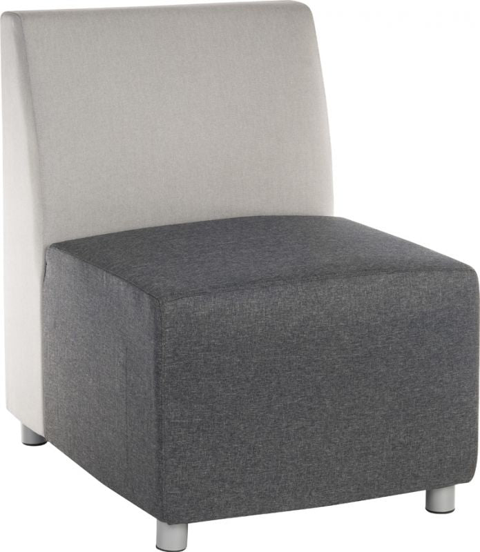 Providers Of Dark Grey Fabric Modular Reception Sofa - Optional Arms & USB Ports - CUBE UK