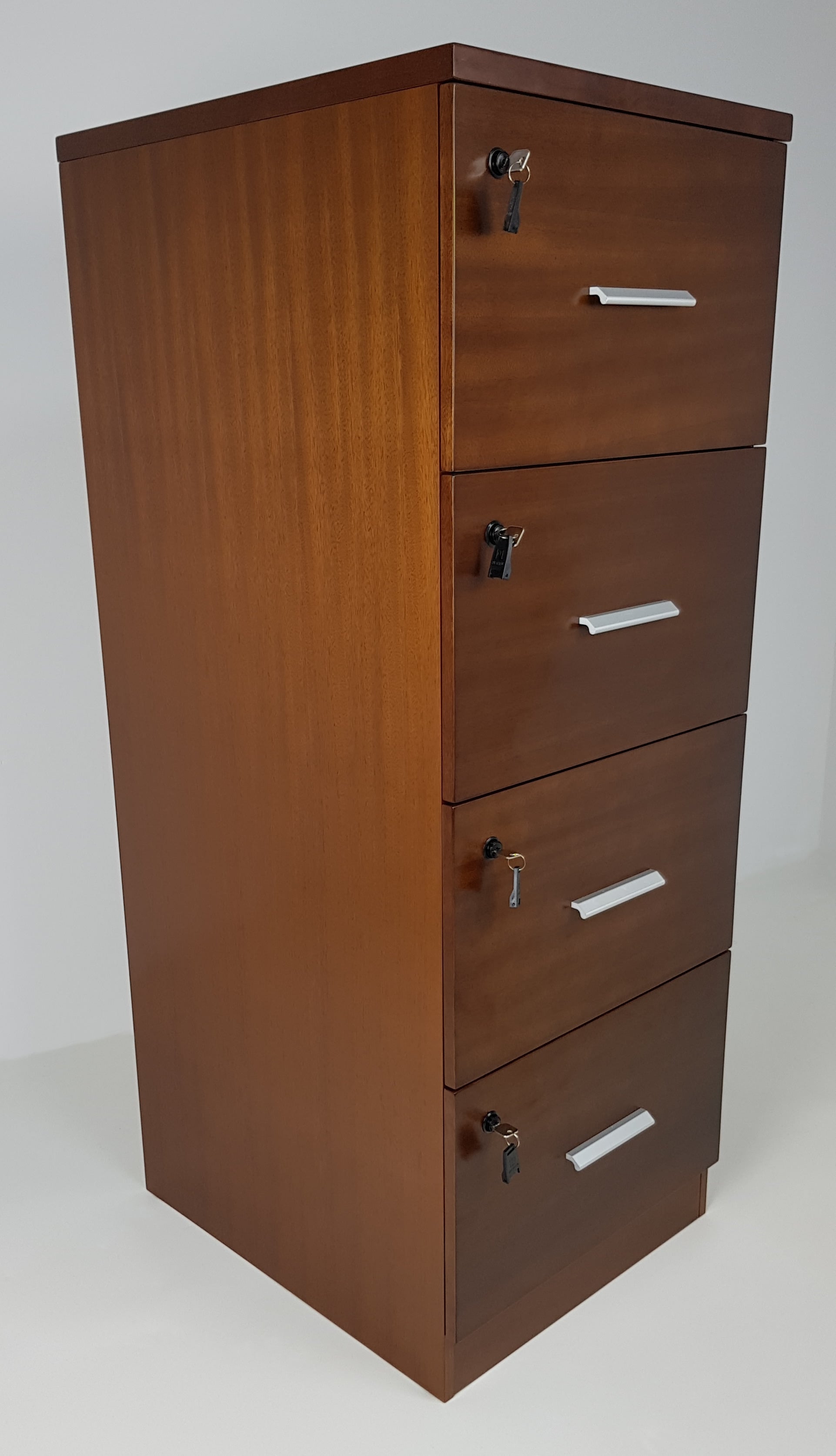 Light Walnut Four Drawer Executive Filing Cabinet - AB84 UK