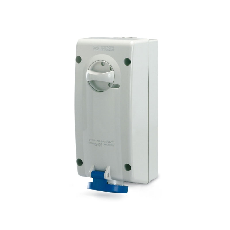 Scame 561.1683 Switched Interlock Socket IP67 IP Rating Standard Interlock Type 240V Volts