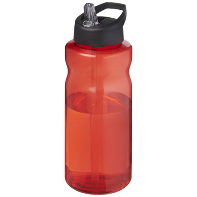 H2O ACTIVE® ECO BIG BASE 1 LITRE SPOUT LID SPORTS BOTTLE in Red & Solid Black.