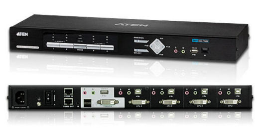 CM1164 Aten 4 Port USB DVI-D KVMP Control Centre 4 Port KVM Switch with USB Hub and Screen Combiner