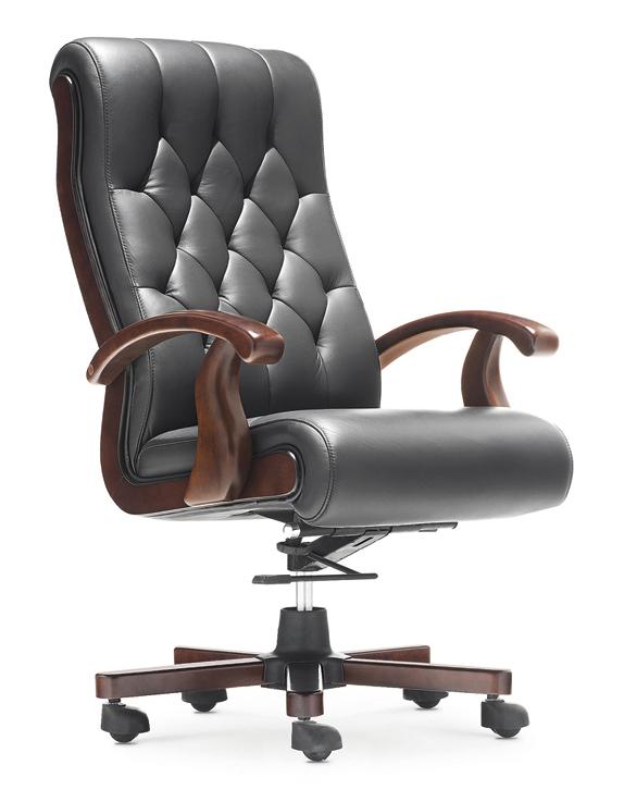 Black Leather Chesterfield Executive Office Chair - CHA-WS-917 Huddersfield