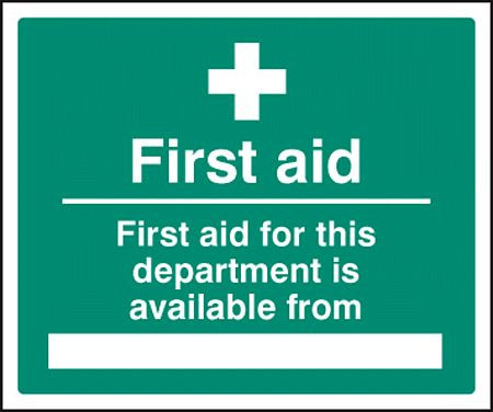 First aid for department available from