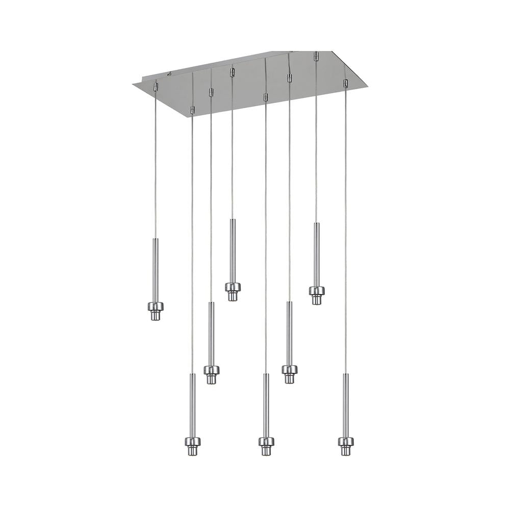 Luxuria Apex Polished Chrome 8 Light G9 Universal 2m Drop Rectangle Multiple Pendant