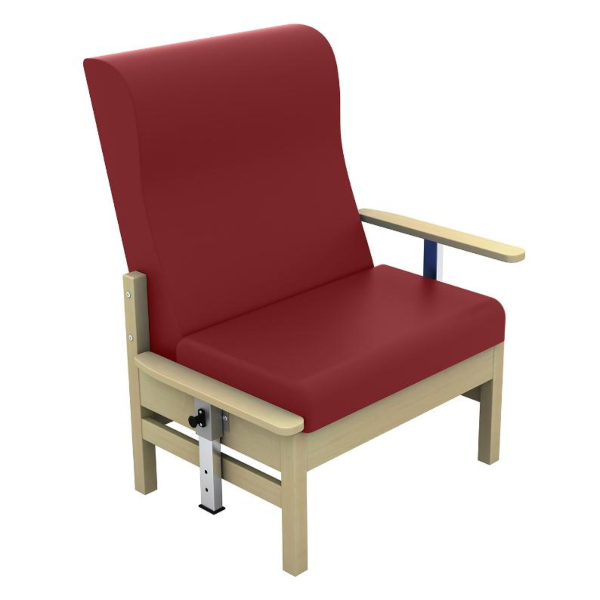 Atlas High Back Bariatric Arm Chair with Drop Arms - Red Wine