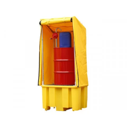Single Drum Spill Pallet with Framed Cover