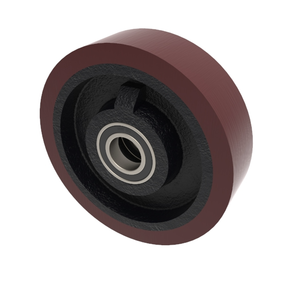 Polyurethane Cast Iron 150mm Ball Bearing Wheel 500kg Load