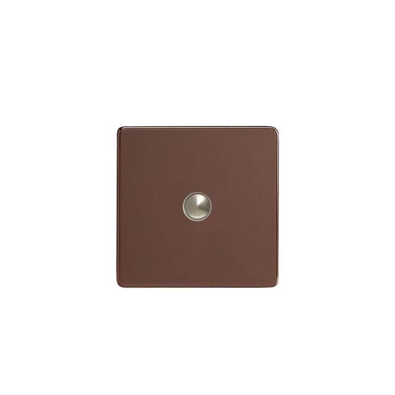 Varilight Screw Less Flat Plate 1G Push Switch Mocha