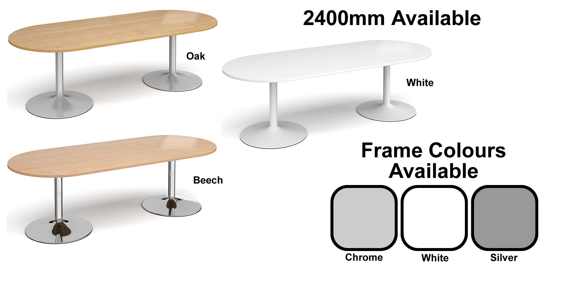 Trumpet Base Radial End Boardroom Meeting Table