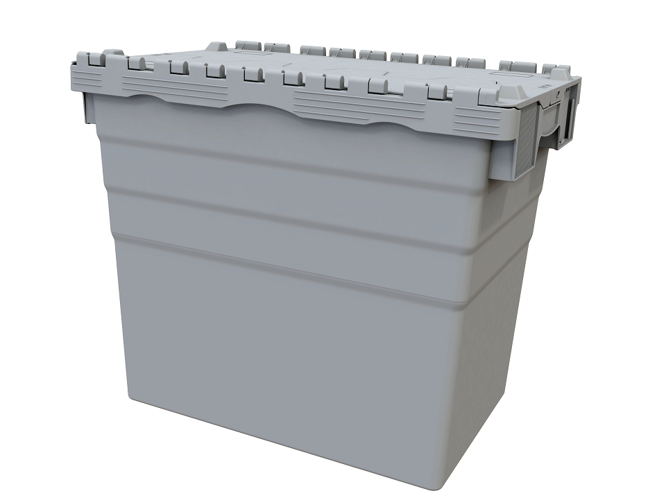 95 Litre Heavy Duty Colour Coded Attached Lid Containers-Grey
