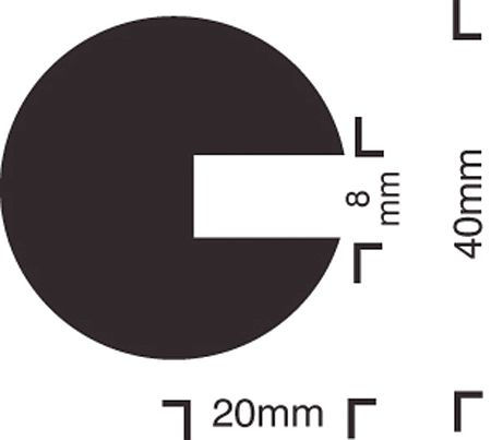 Impact protection semi-circular 40/40/8 push on