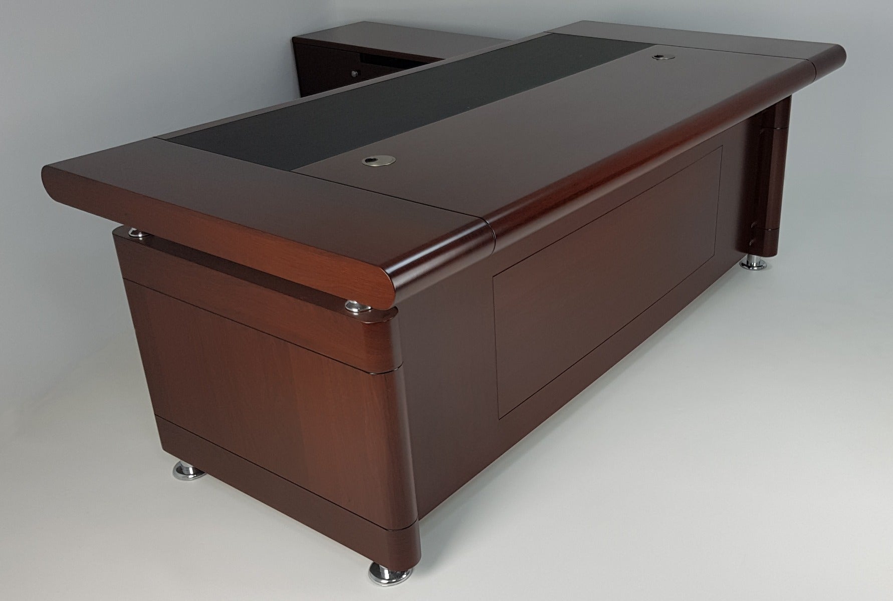 Large Mahogany Executive Office Desk with Pedestal and Return - 1861 Near Me