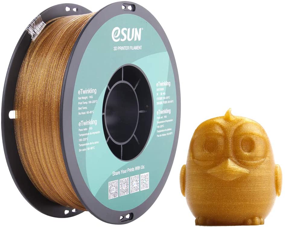 eSUN eTwinkle PLA Gold 1.75mm 1Kg 3D Printing filament