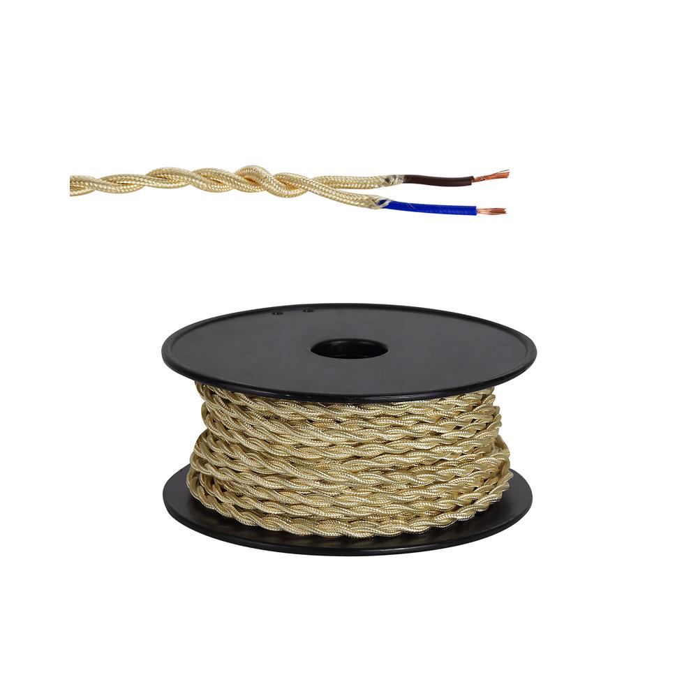 Luxuria Glorelle 25m Roll Pale Gold Braided Twisted 2 Core 0.75mm Cable