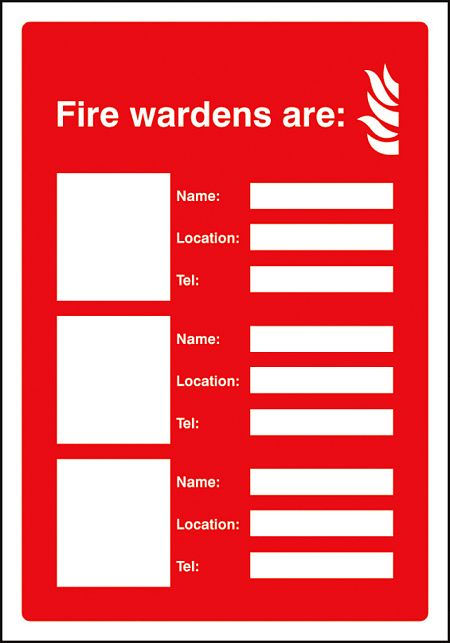 Fire wardens are (3 names, locations and numbers)