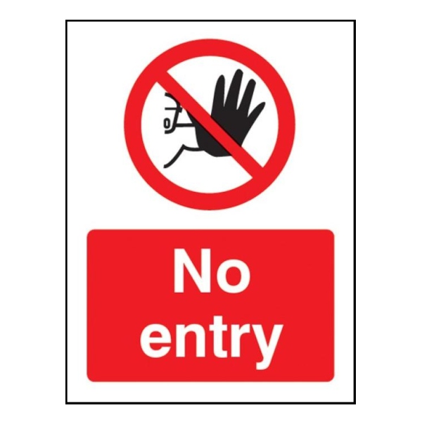 No Entry - A4 Self Adhesive Vinyl