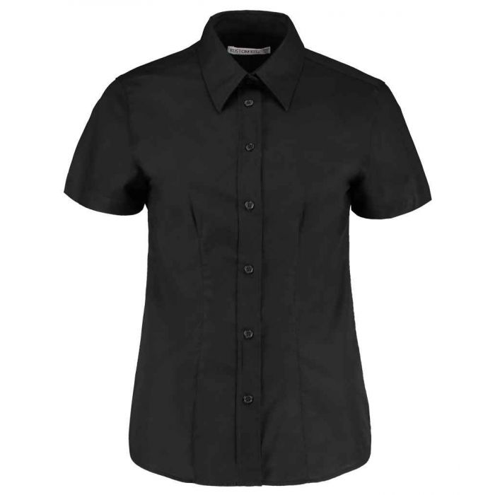 Kustom Kit Ladies Short Sleeve Tailored Workwear Oxford Shirt