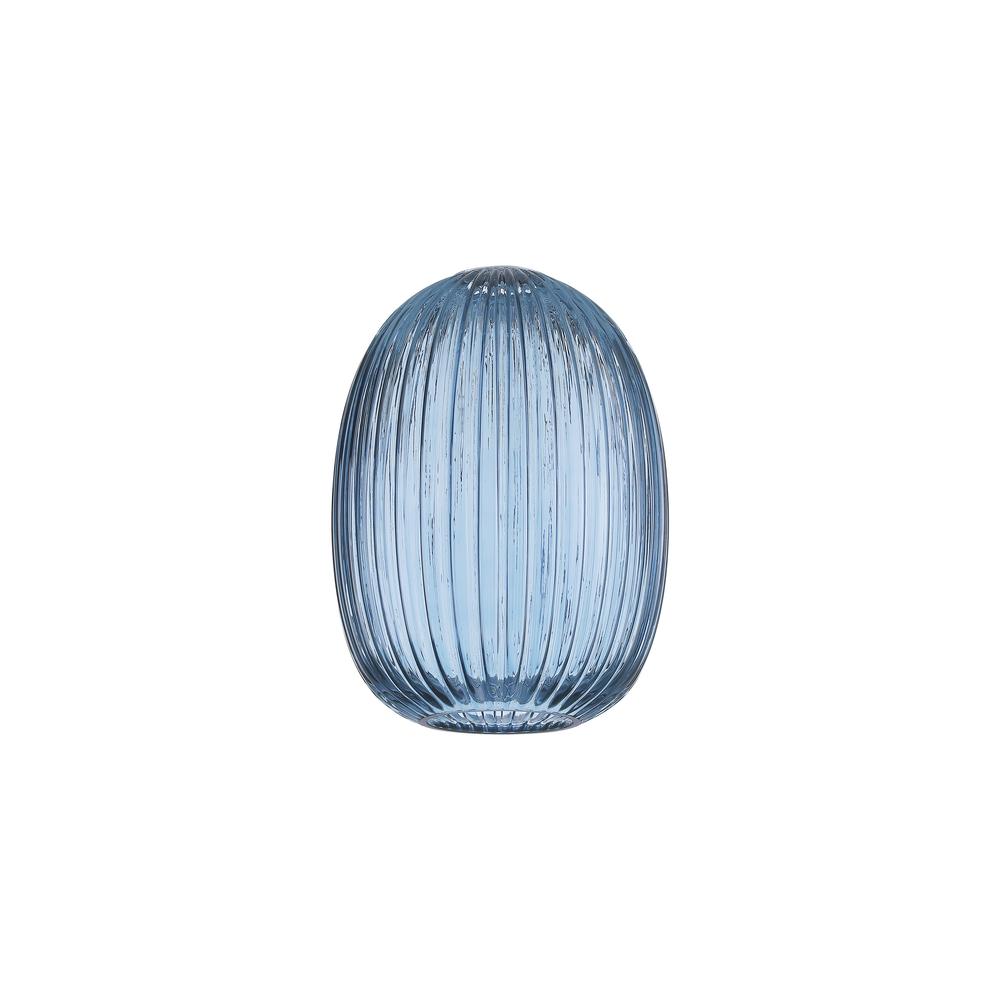 Luxuria Kennith 20cm Almond Ribbed Glass (F) Petrol Blue