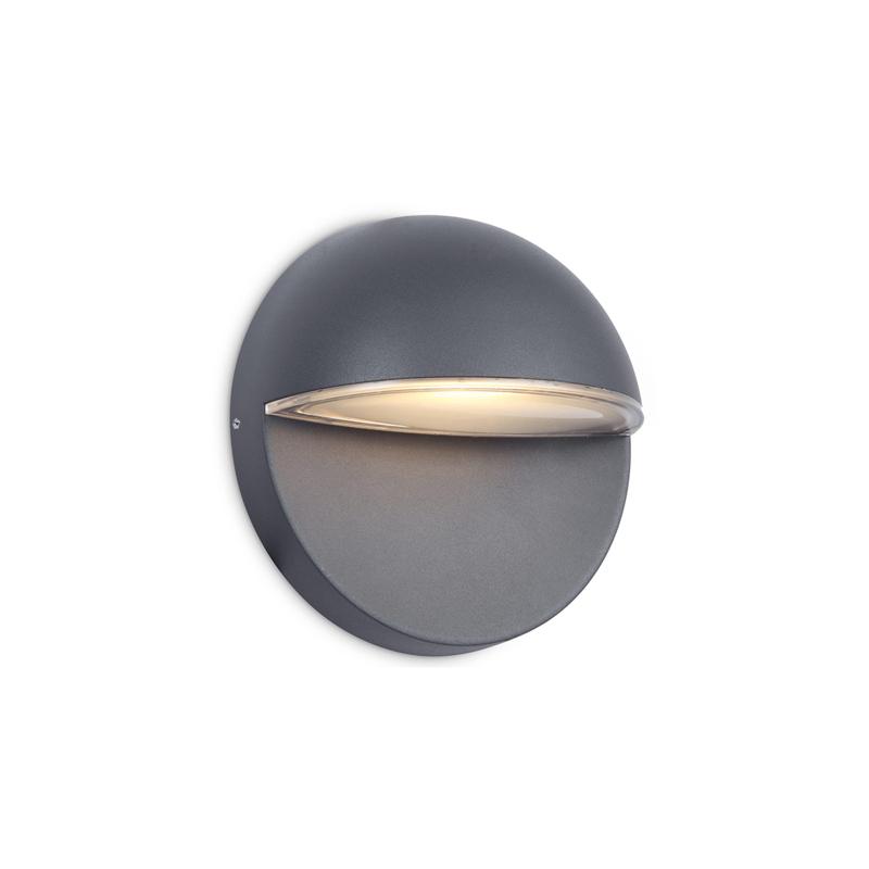 Kosnic Haldon Circular Outdoor LED Wall Light Black