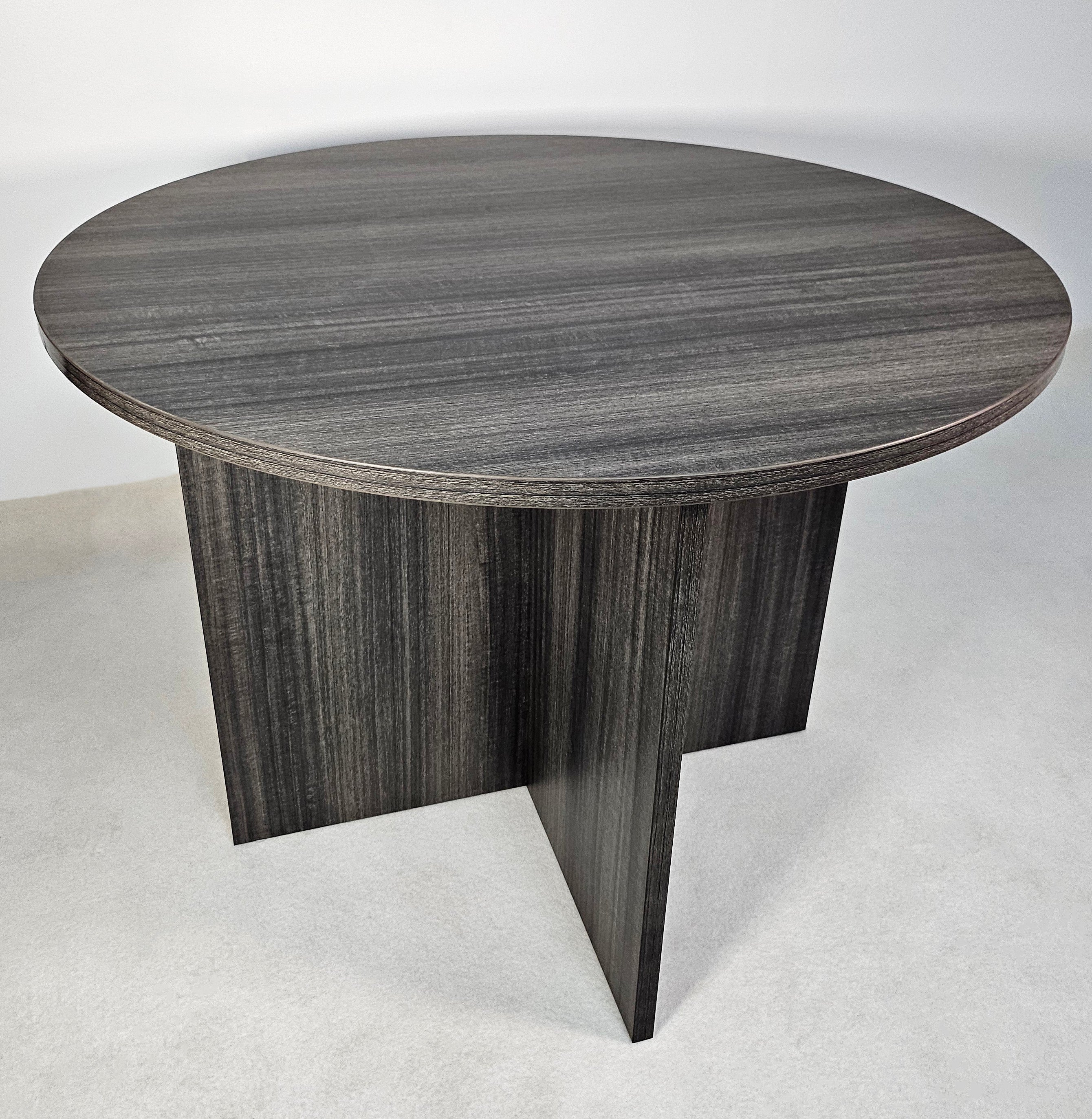 Specialising In Modern Grey Oak Round Meeting Room Table - 1000mm - CF-100 North Yourkshire