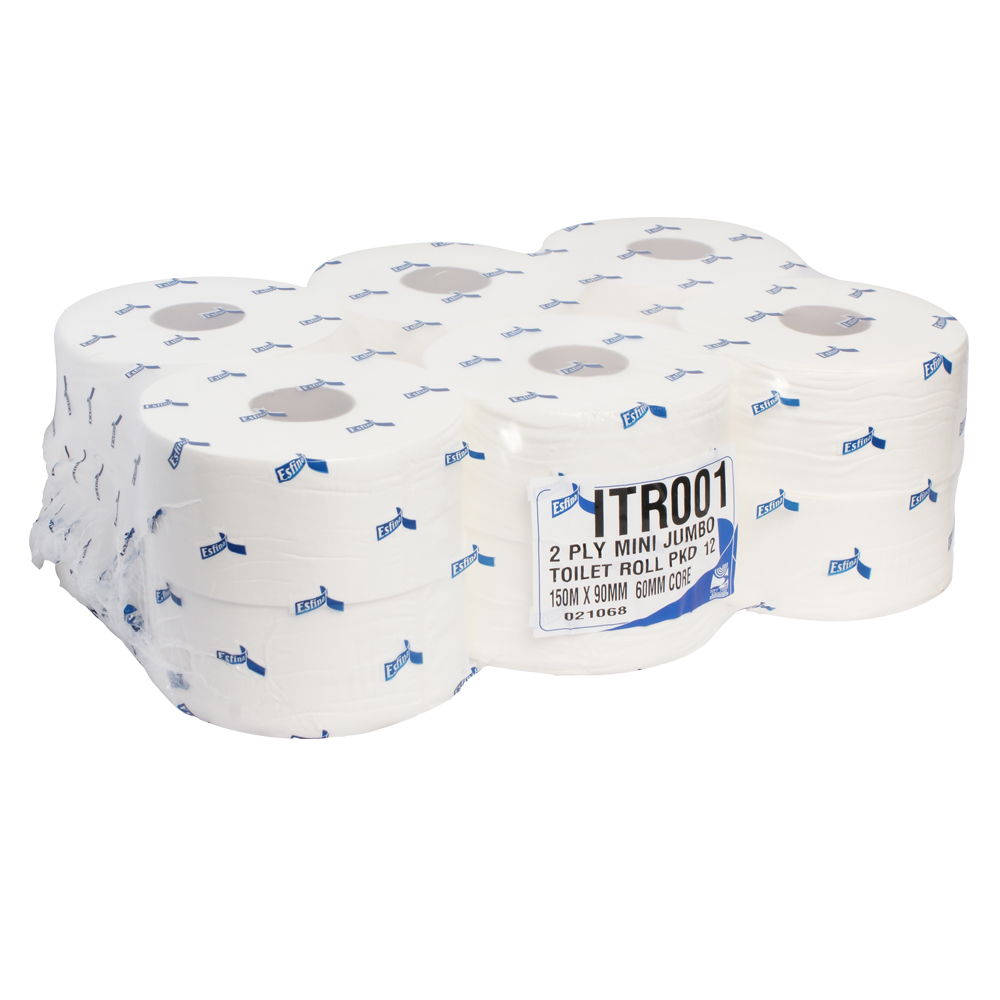 Suppliers Of Mini Jumbo Toilet Roll 2 Ply 2.25 ? Core 1 X 12 For Nurseries