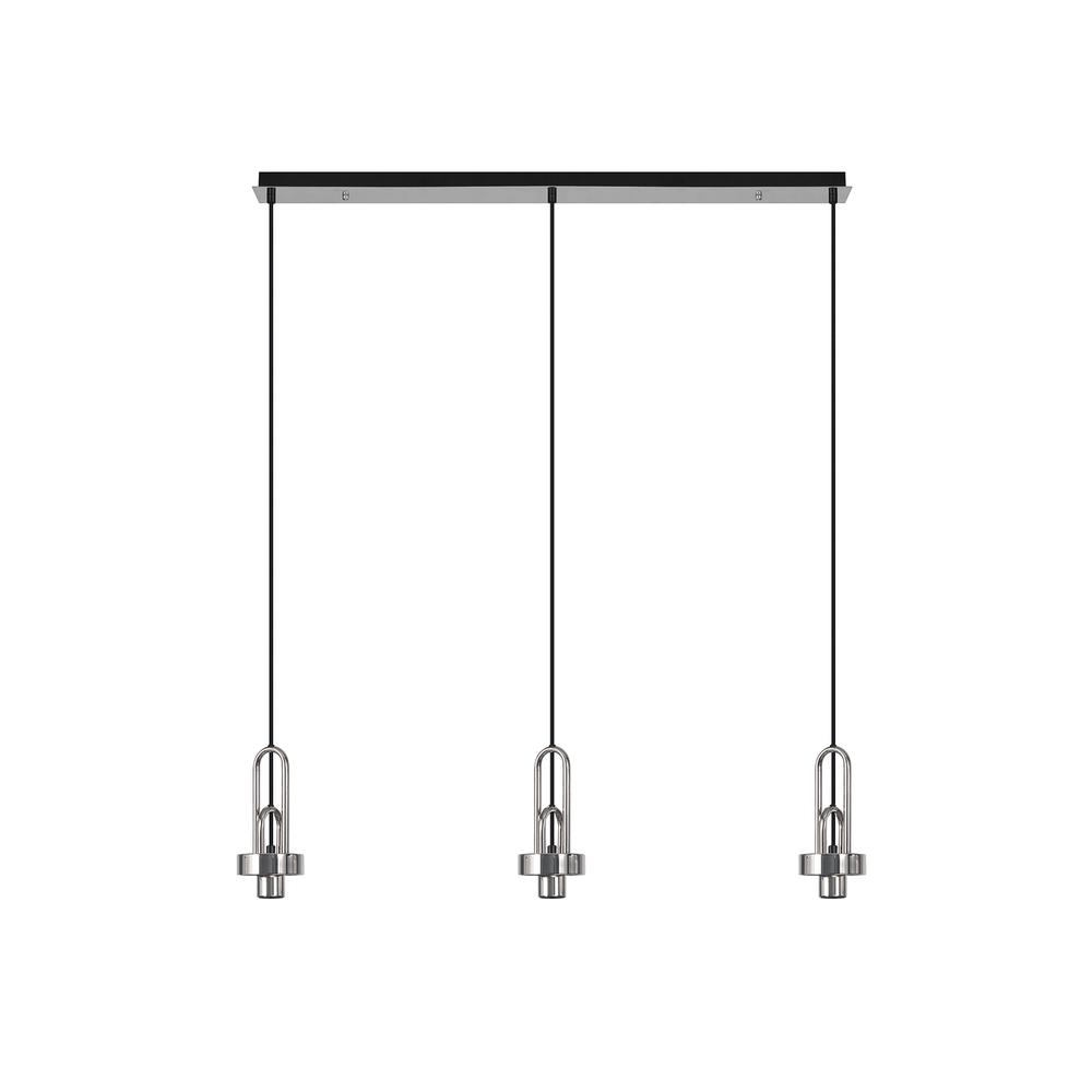 Luxuria Kennith Linear Suspension Kit (FRAME ONLY) 3xE27 Polished Nickel/Matt Black